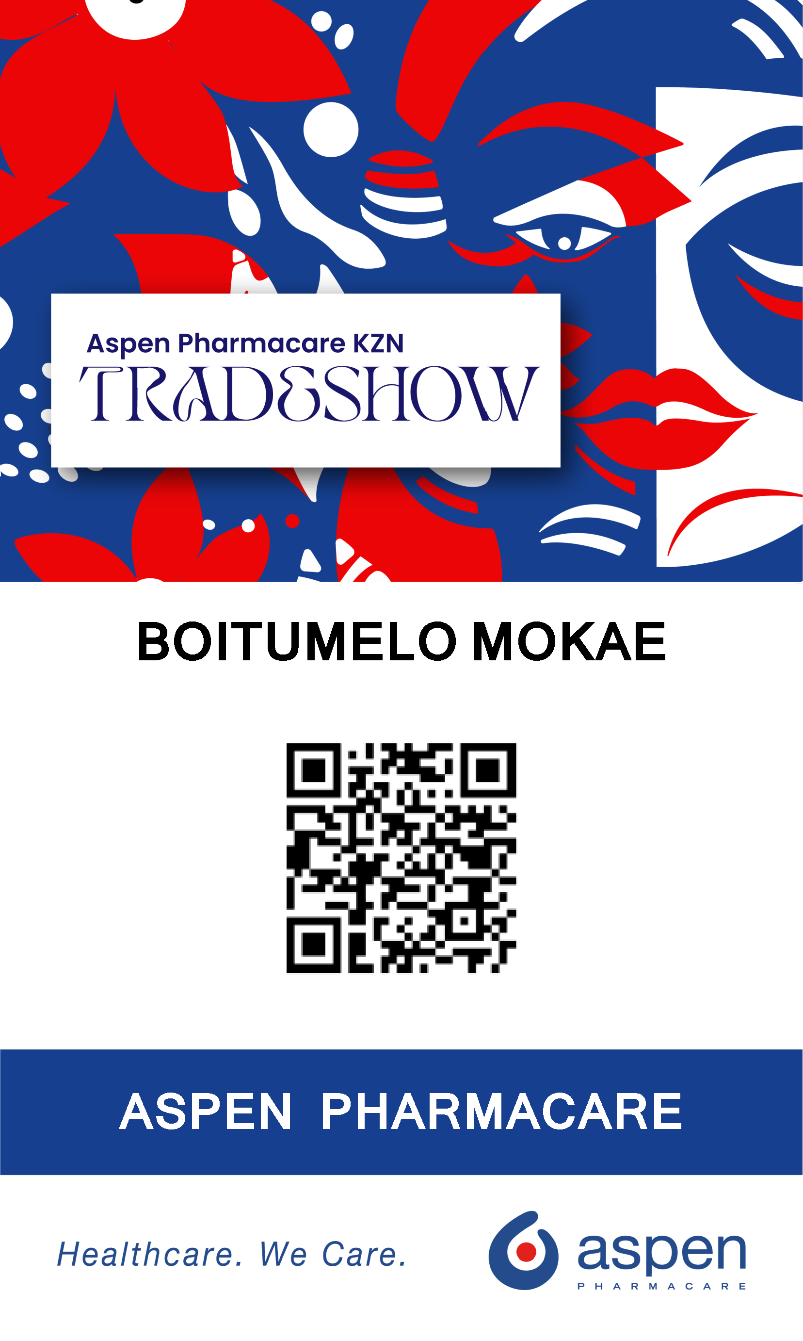 Name tag with QR check-in code